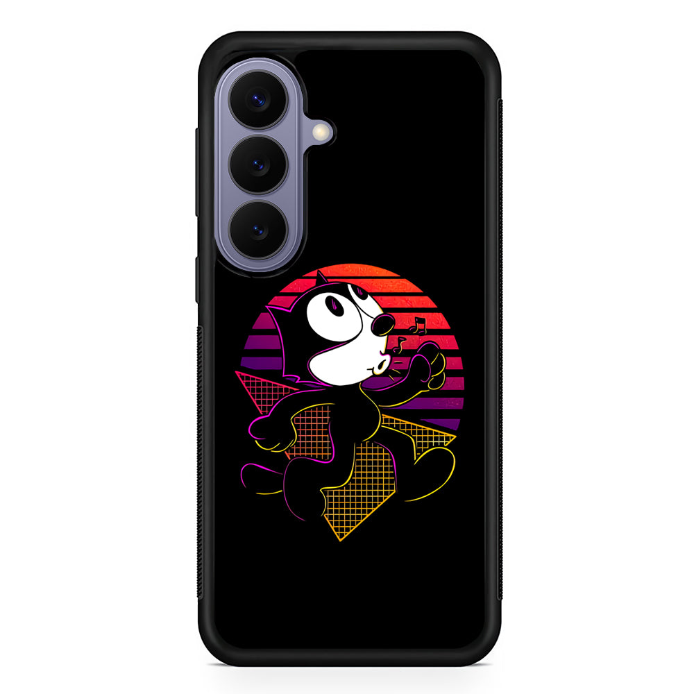 Felix The Cat Whistling Samsung Galaxy S26 Case | Durable Rubber Case for Samsung Galaxy S26