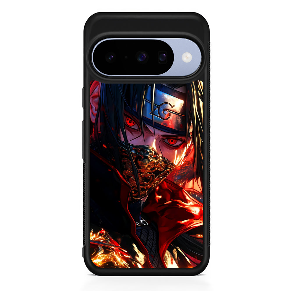 Itachi Uchiha Using a Mask Google Pixel 10 Case | Google Pixel 10 Rubber Protective Case