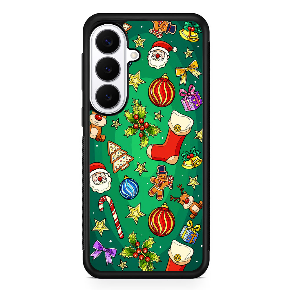 Christmas Ornaments Pattern Green Samsung Galaxy S26 Plus Case | Slim Protective Cover for Samsung Galaxy S26 Plus