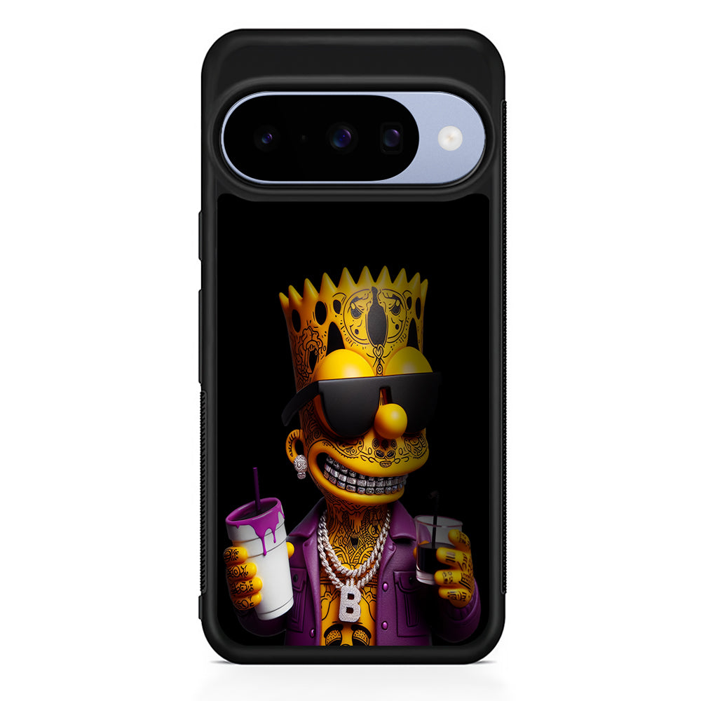 Bart Simpson The Rapper Google Pixel 10 Case | Google Pixel 10 Rubber Protective Case