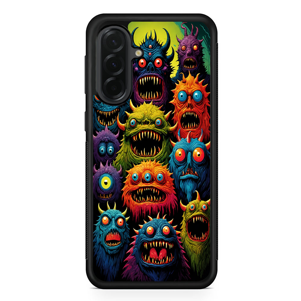 Colorful Scary Monster Doodle Samsung Galaxy A36 Case | Protective Rubber Cover