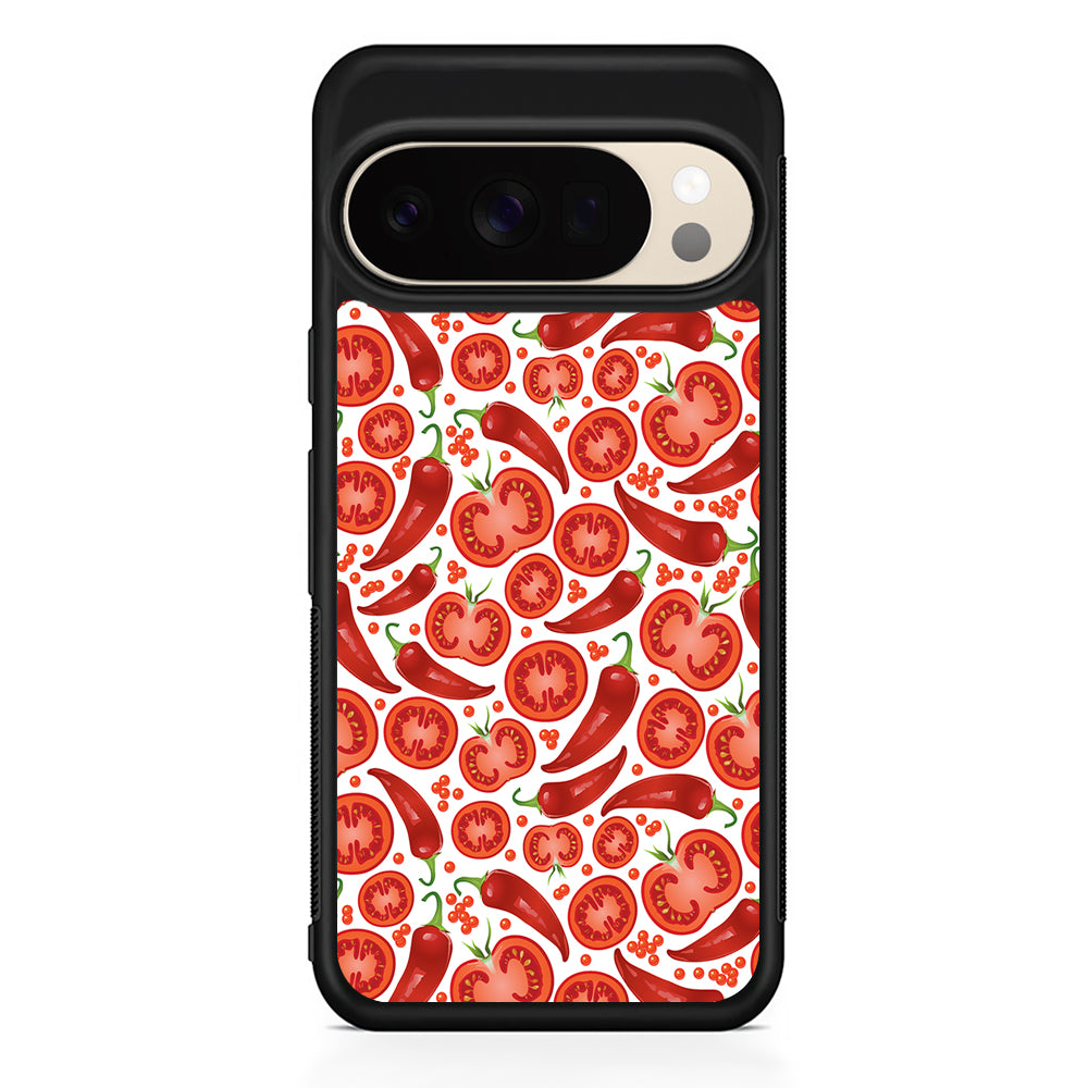 Tomatoes and Chili Peppers Google Pixel 10 Pro XL Case | Slim Google Pixel 10 Pro XL Protective Case