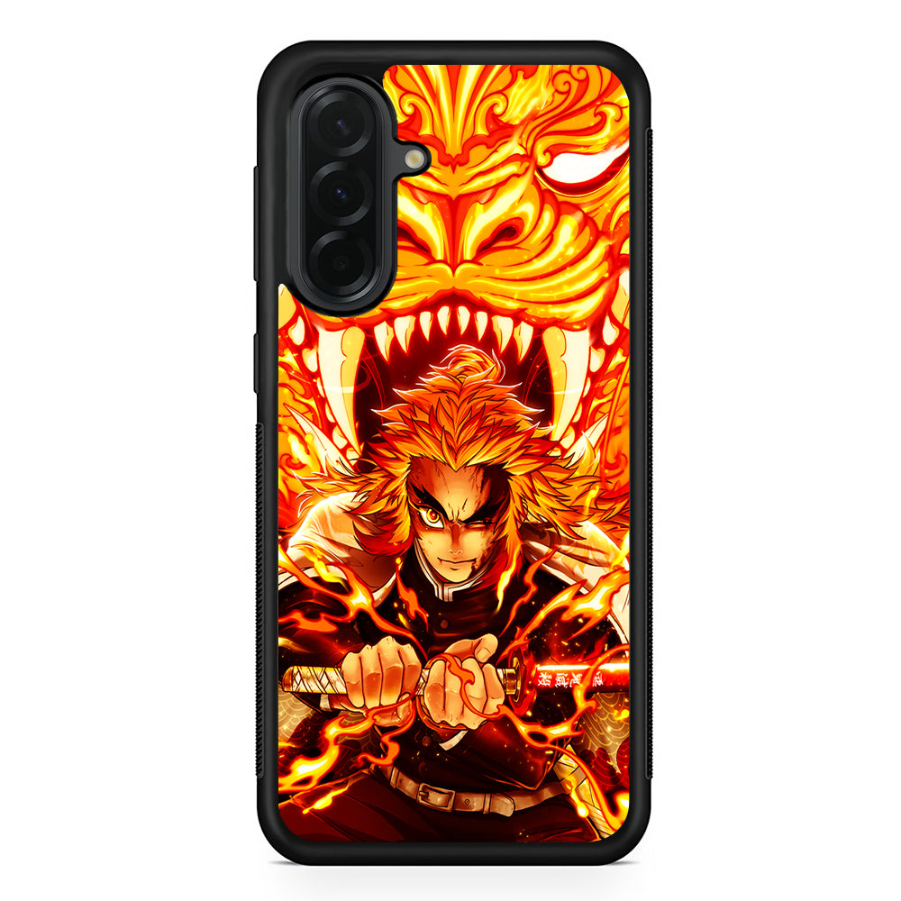 Rengoku Kyojuro Demon Slayer Samsung Galaxy A36 Case | Protective Rubber Cover
