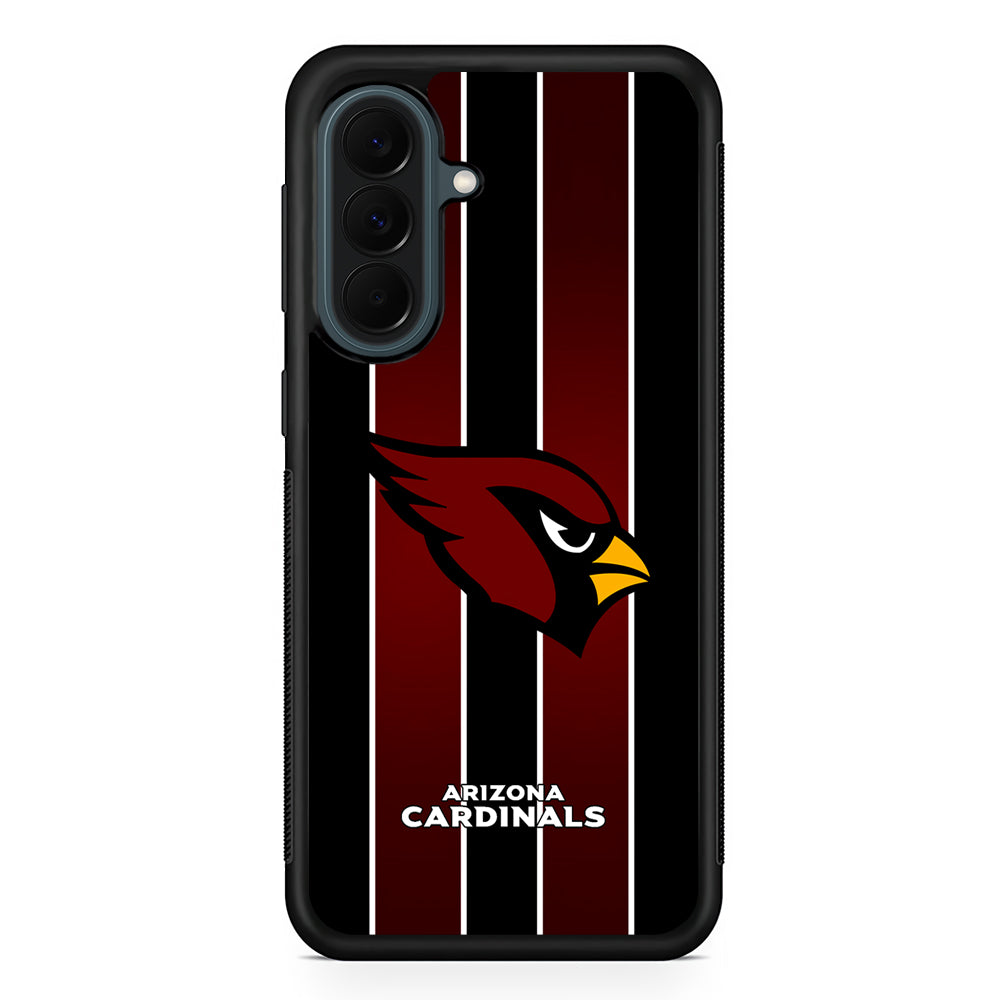NFL Arizona Cardinals Strike Line Samsung Galaxy A37 Case | Samsung Galaxy A37 Rubber Phone Case