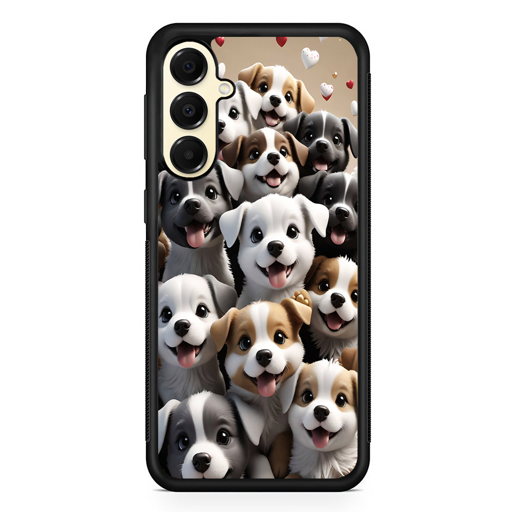 A Group of Cute Puppies Dog Samsung Galaxy A16 Case | Slim Rubber Samsung Galaxy A16 Case