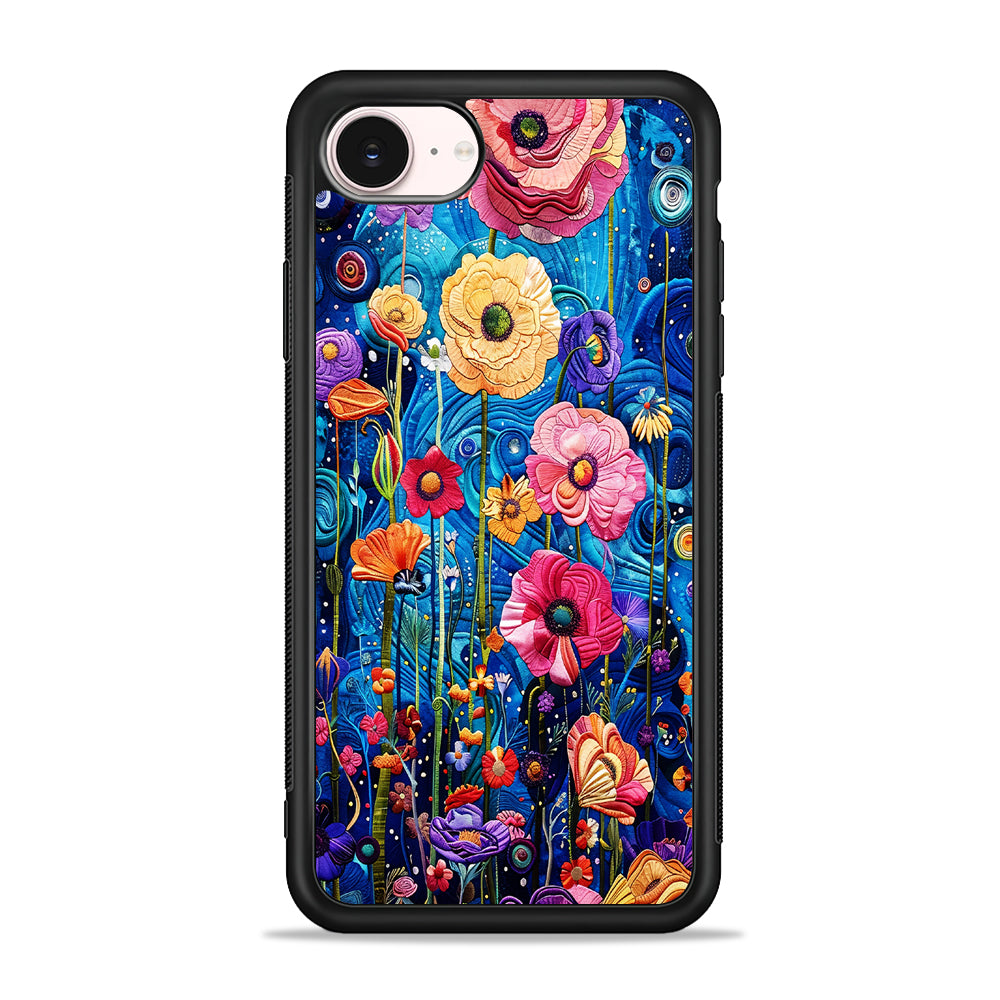 Painting of Flowers with a Blue Sky iPhone 17e Case - Silicone Case