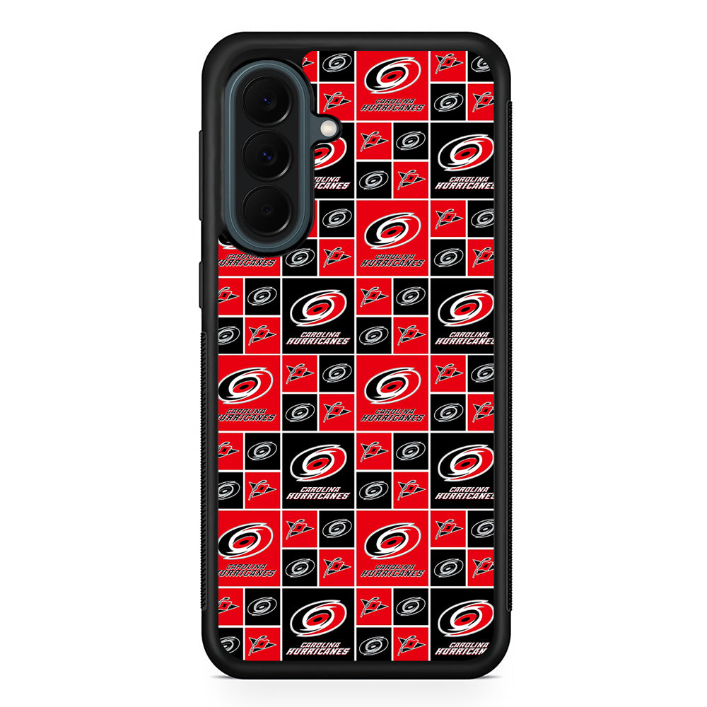 NHL Carolina Hurricanes Pattern Samsung Galaxy A37 Case | Samsung Galaxy A37 Rubber Phone Case