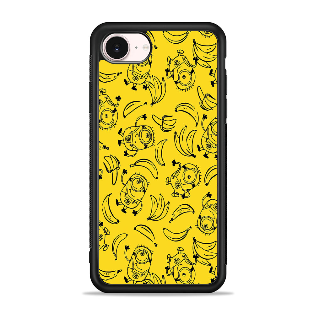 Minions and Banana Yellow iPhone 17e Case - Silicone Case