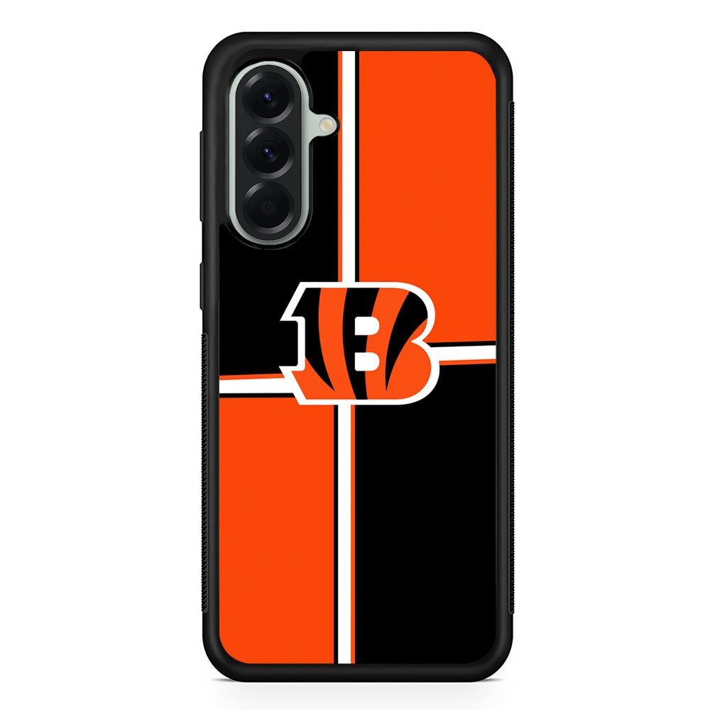 NFL Cincinnati Bengals Logo Samsung Galaxy A56 Case | Samsung Galaxy A56 Protective Rubber Case