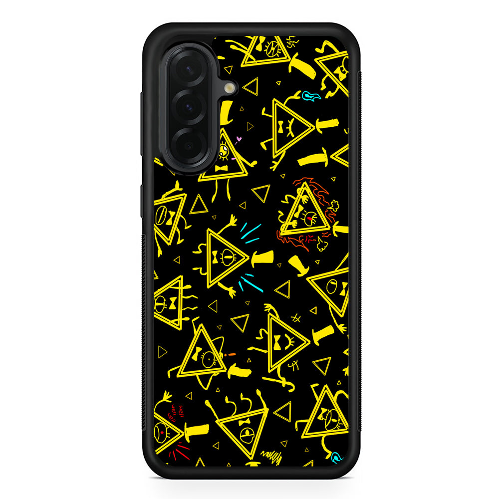 Bill Cipher Gravity Falls Doodle Samsung Galaxy A36 Case | Protective Rubber Cover