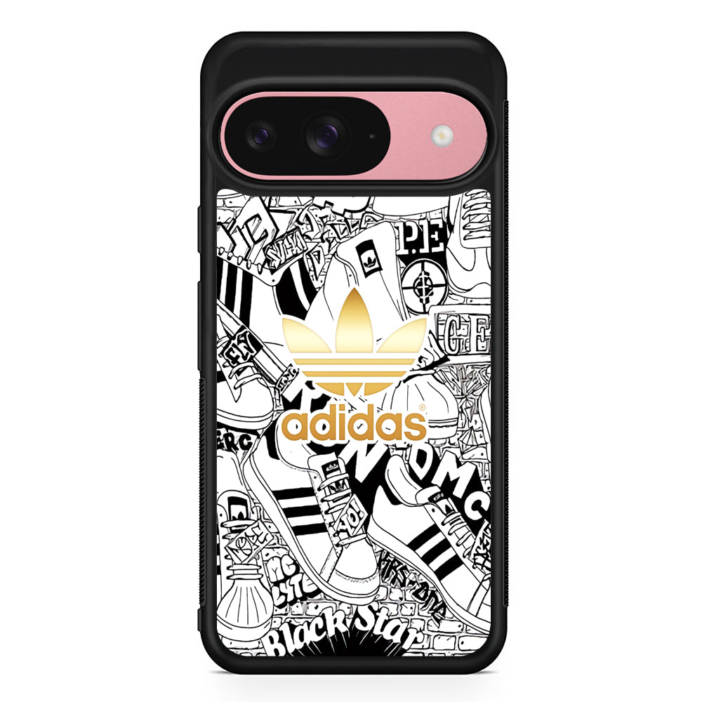 Adidas Fabulous Golden Glow Google Pixel 9 Case | Google Pixel 9 Protective Rubber Case