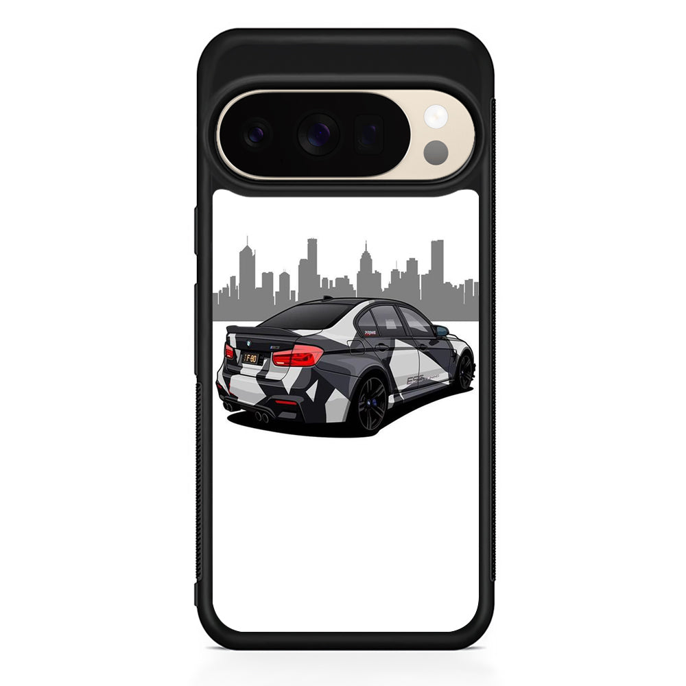 BMW M3 F80 Car White Google Pixel 10 Pro XL Case | Slim Google Pixel 10 Pro XL Protective Case