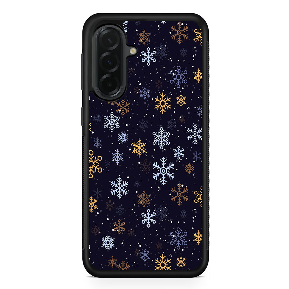 Dark Blue Yellow Winter Samsung Galaxy A36 Case | Protective Rubber Cover