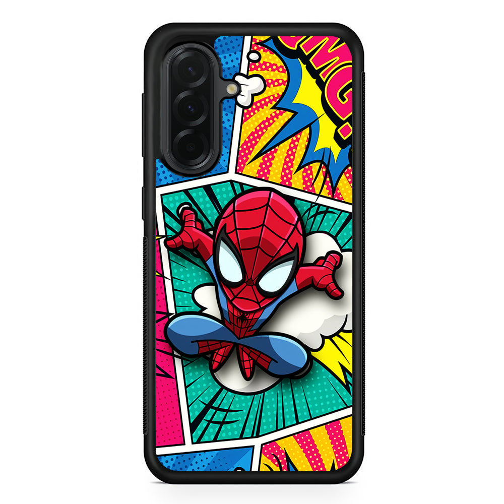 Spiderman Comic Poof Samsung Galaxy A36 Case | Protective Rubber Cover