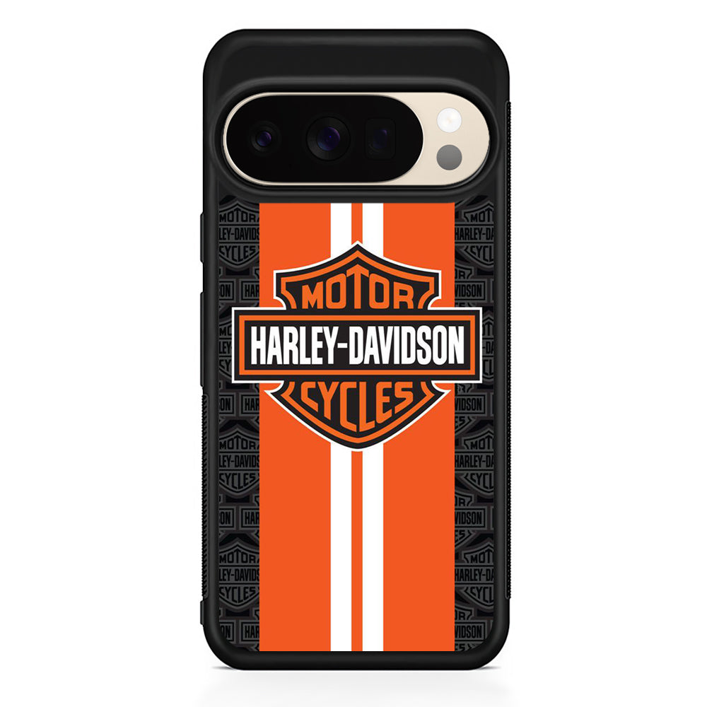 Harley Davidson Orange Stripe White Google Pixel 10 Pro XL Case | Durable Google Pixel 10 Pro XL Cover