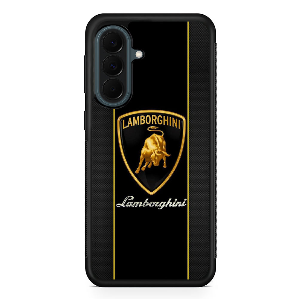 Lamborghini Carbon Stripe Gold Samsung Galaxy A37 Case | Custom Samsung Galaxy A37 Protective Cover
