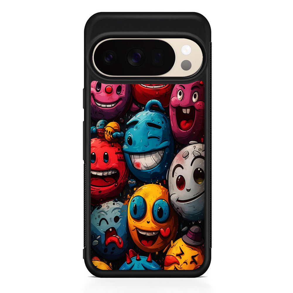 Colorful Funny Emoticons Doodle Google Pixel 10 Pro XL Case | Slim Google Pixel 10 Pro XL Protective Case