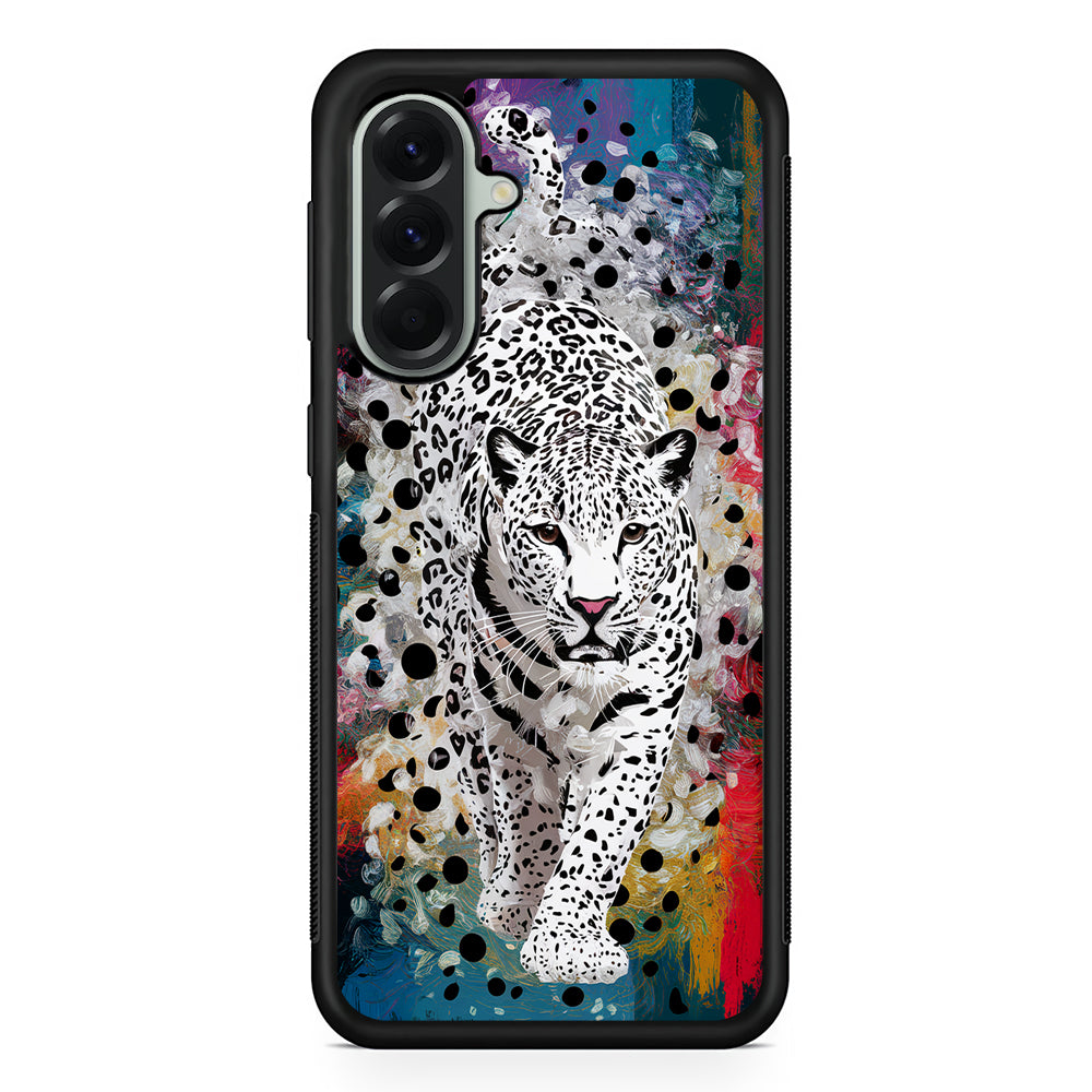 A White Leopard Painting Samsung Galaxy A56 Case | Samsung Galaxy A56 Protective Rubber Case