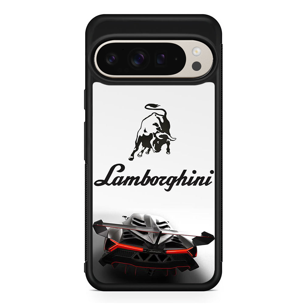 Lamborghini White Logo Car Google Pixel 9 Pro Case | Slim Protective Cover