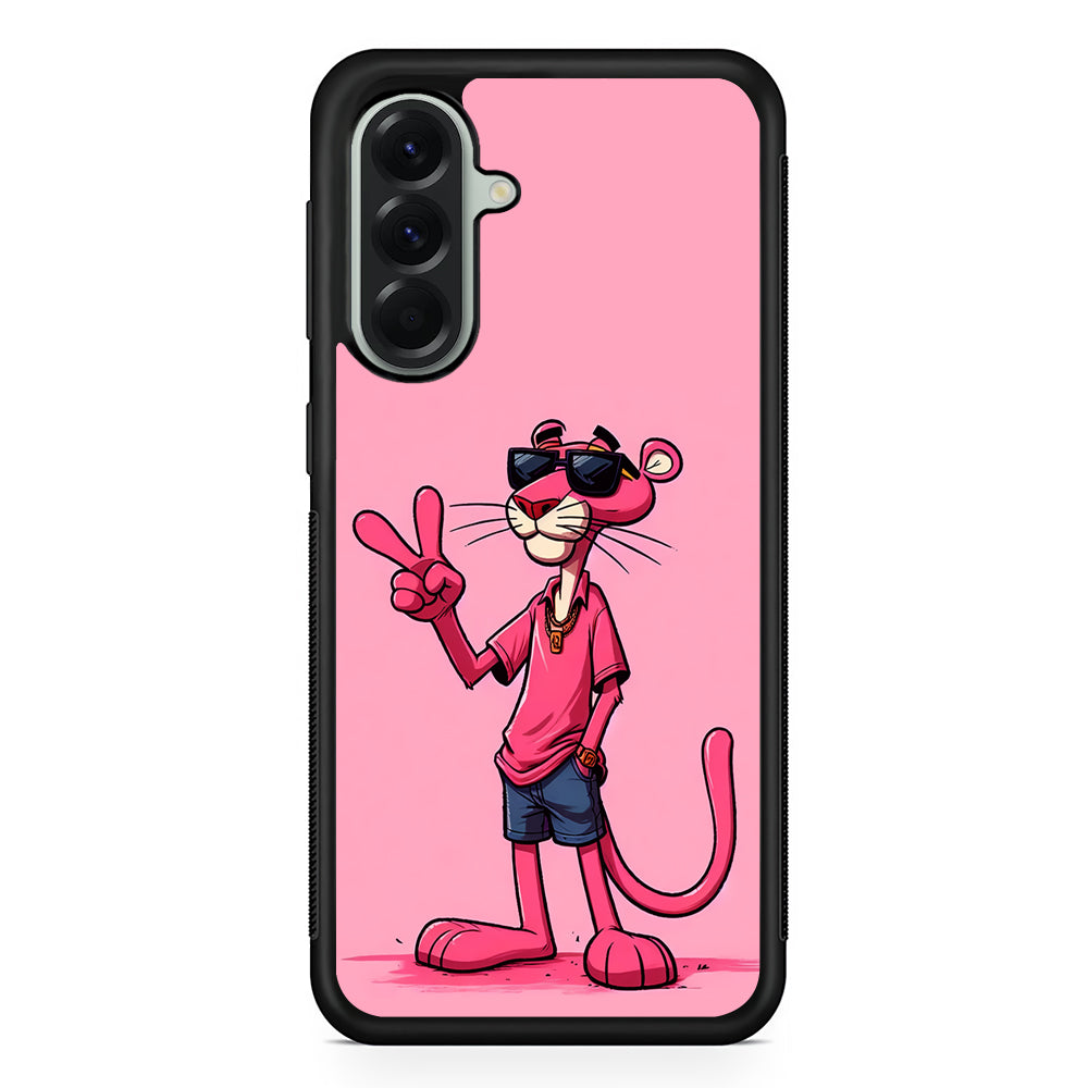 Pink Panther Wearing Glasses Samsung Galaxy A56 Case | Samsung Galaxy A56 Protective Rubber Case