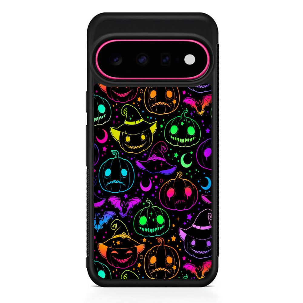 Halloween Pumpkins and Flying Bats Google Pixel 11 Case | Slim Shockproof Cover