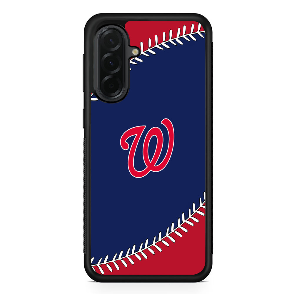 MLB Washington Nationals Logo Samsung Galaxy A36 Case | Protective Rubber Cover