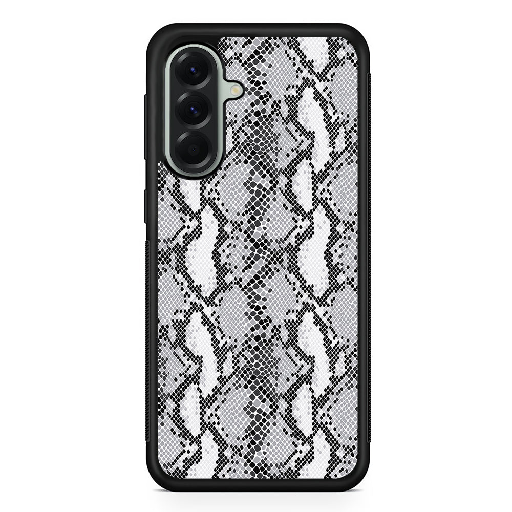 White Snake Skin Pattern Samsung Galaxy A56 Case | Samsung Galaxy A56 Protective Rubber Case