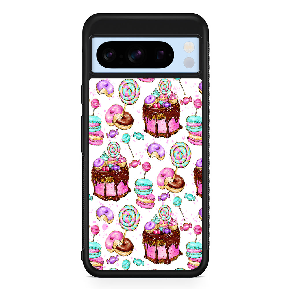 Delicious Donuts Cakes Candy Google Pixel 8 Pro Case | Slim Rubber Case for Google Pixel 8 Pro