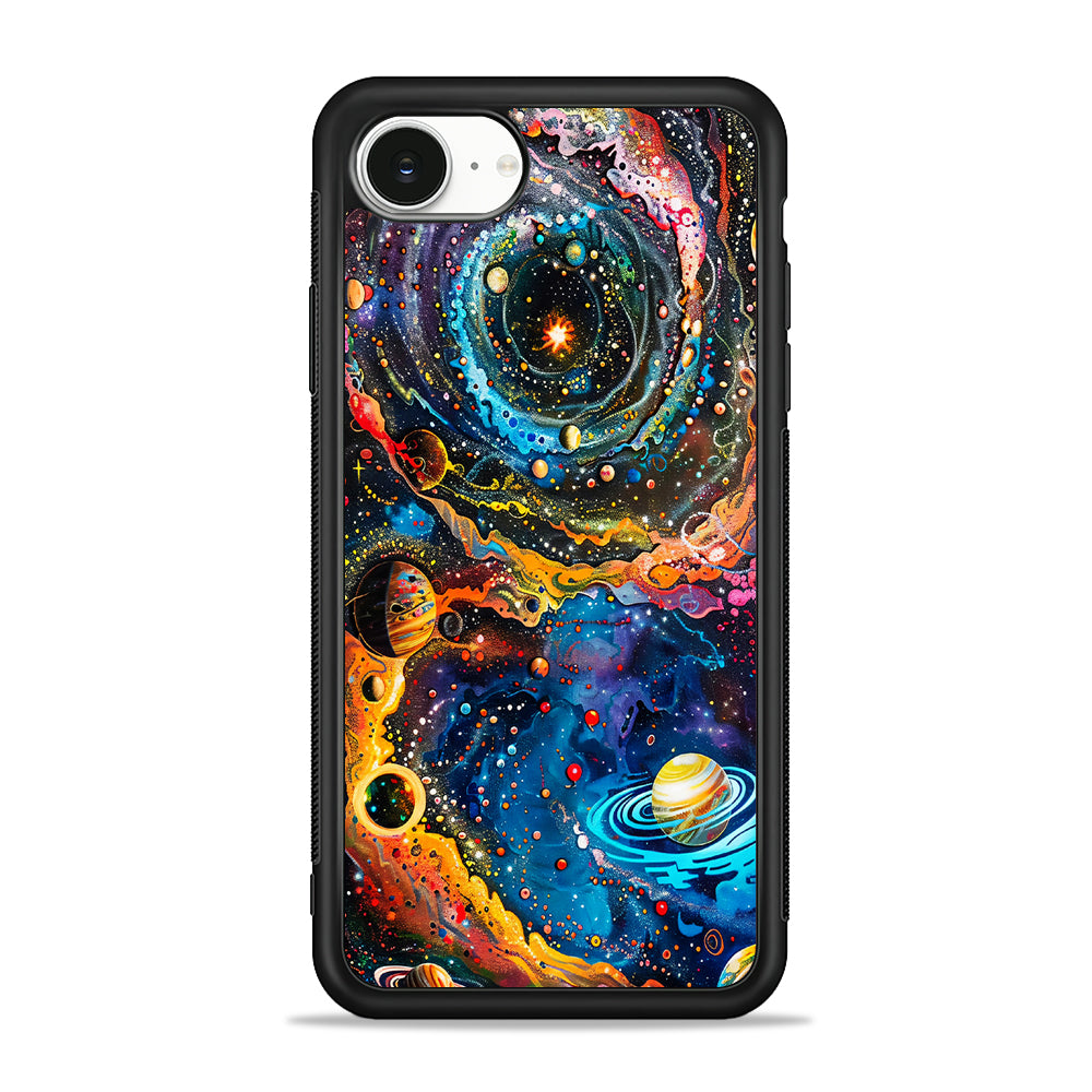 Colorful Galaxy Many Planets iPhone 16e Case | Protective Phone Cover