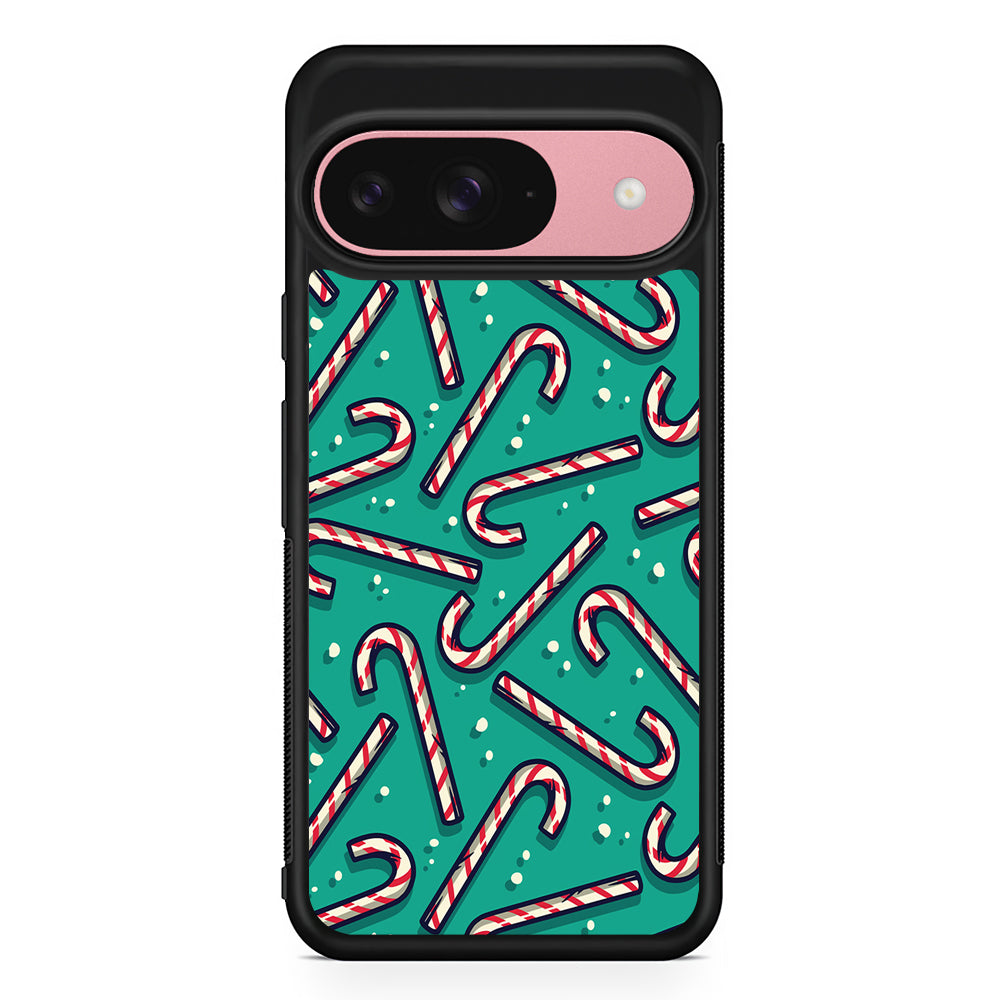 Candy Cane Lollipop Google Pixel 9 Case | Google Pixel 9 Protective Rubber Case