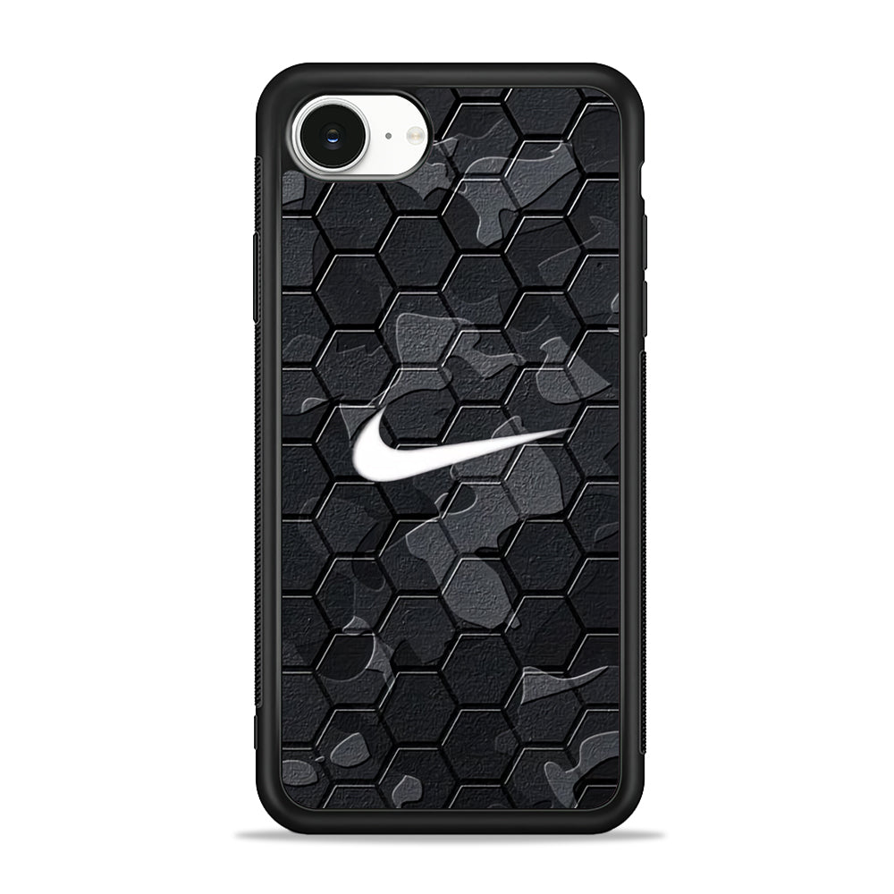 Nike Hexagon Pattern Camo iPhone 16e Case - Slim Silicone Case