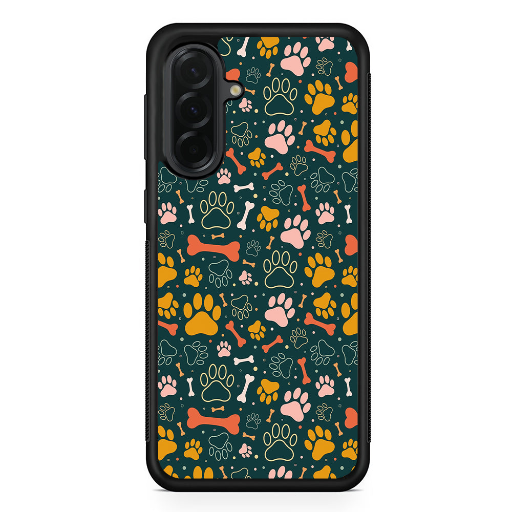 Dog Tracks and Bones Samsung Galaxy A36 Case | Protective Rubber Cover