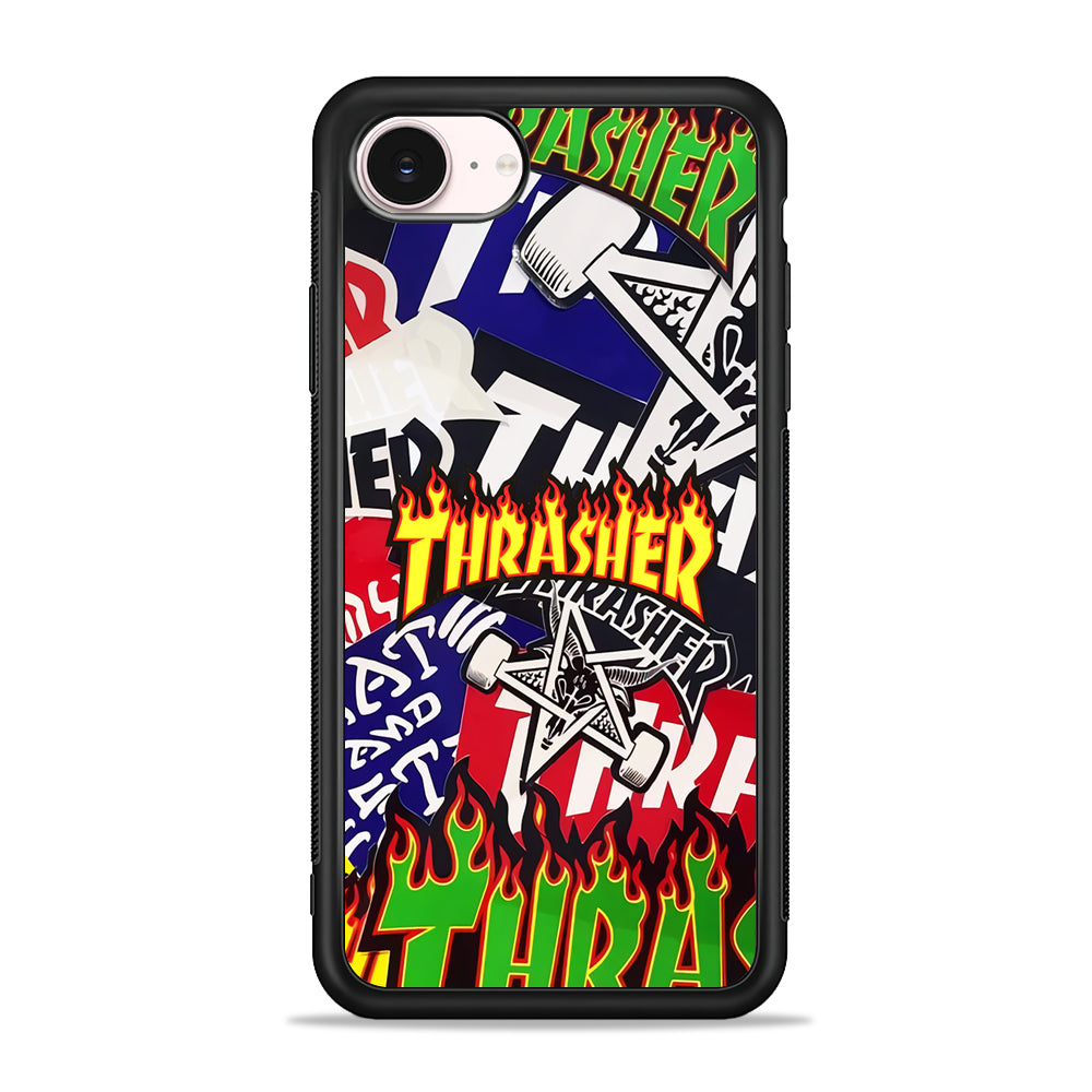 Thrasher Sticker Flat iPhone 17e Case - Silicone Case