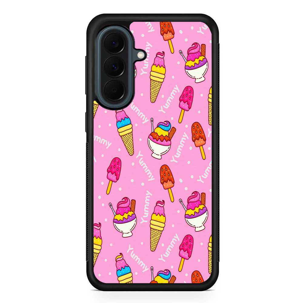 Ice Cream Doodle Yummy Samsung Galaxy A37 Case | Samsung Galaxy A37 Rubber Phone Case