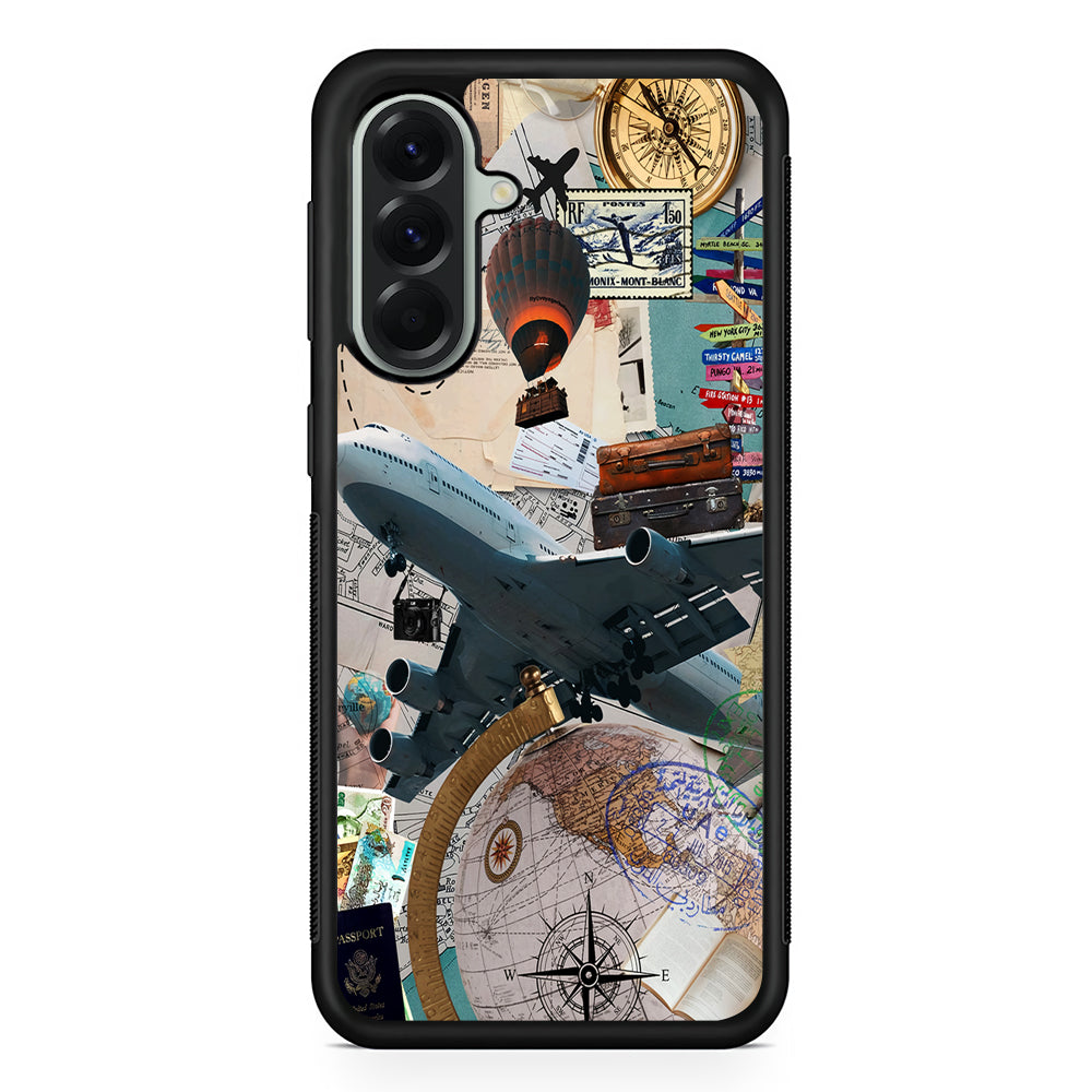 Flight Travel Vacation Samsung Galaxy A56 Case | Samsung Galaxy A56 Protective Rubber Case