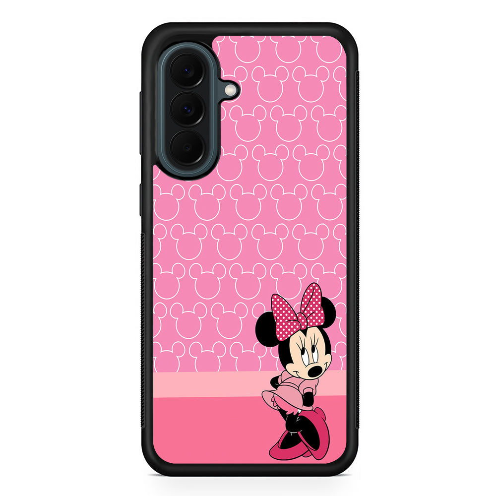 Minnie Mouse Pink Background Samsung Galaxy A37 Case | Samsung Galaxy A37 Rubber Phone Case