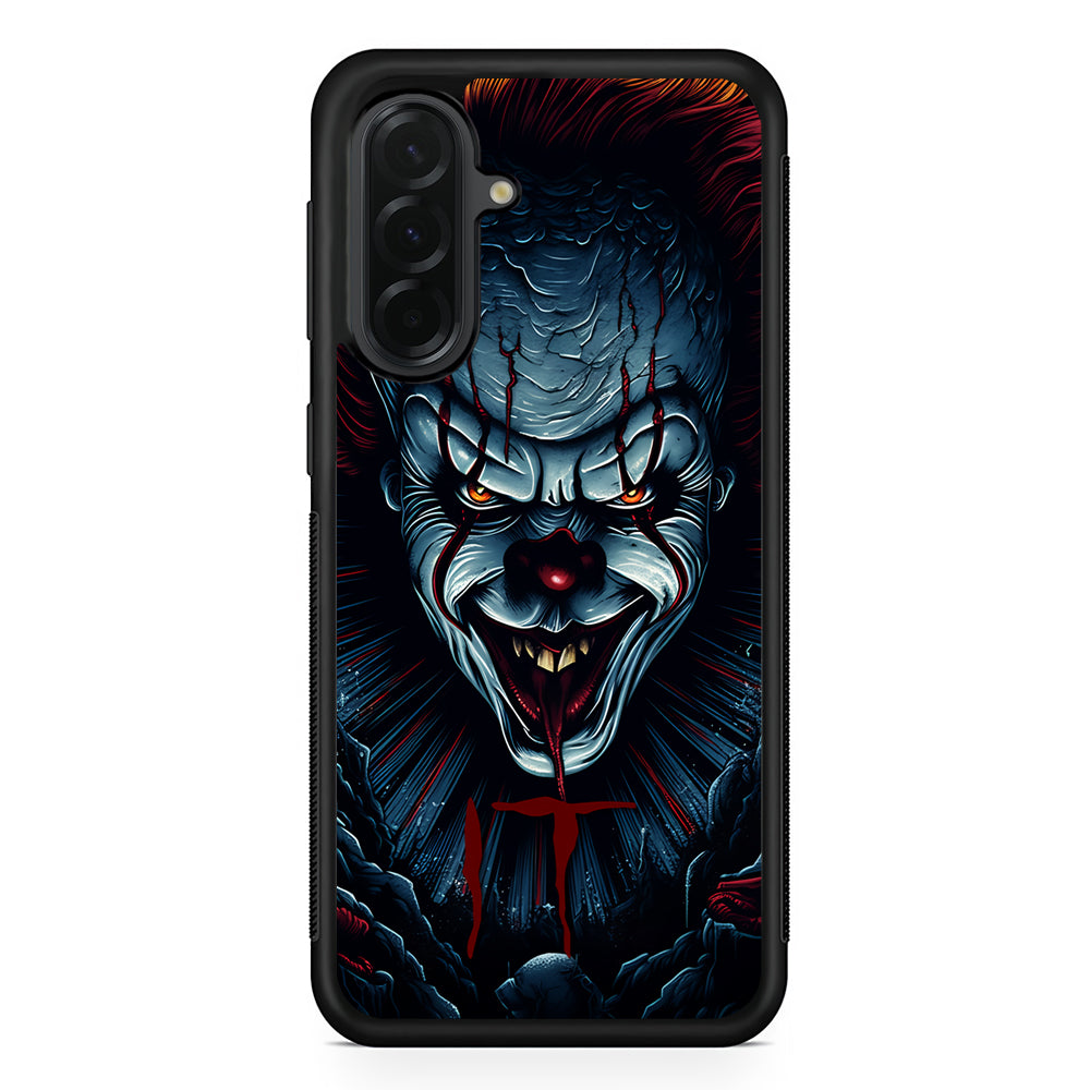 IT Clown Scary Face Samsung Galaxy A36 Case | Protective Rubber Cover