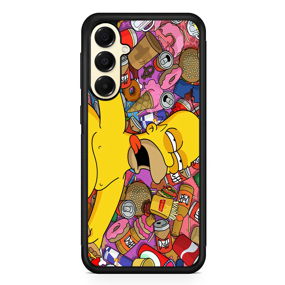 Homer Simpson Faint From Being Full Samsung Galaxy A16 Case | Slim Rubber Samsung Galaxy A16 Case