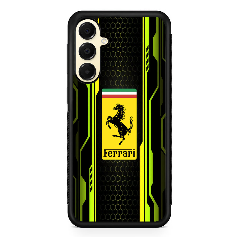 Ferrari Yellow System Line Samsung Galaxy A16 Case | Slim Rubber Case for Samsung Galaxy A16