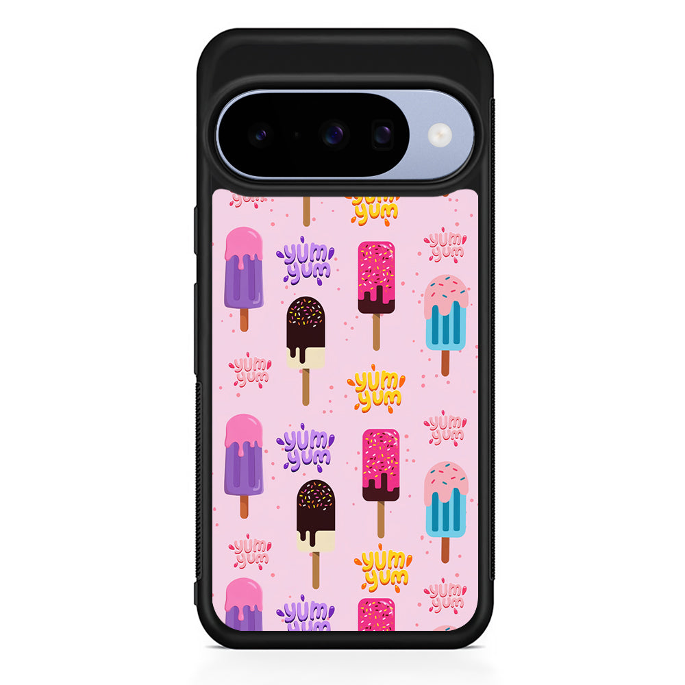 Pink Colourful Cute Ice Cream Google Pixel 10 Case | Google Pixel 10 Rubber Protective Case