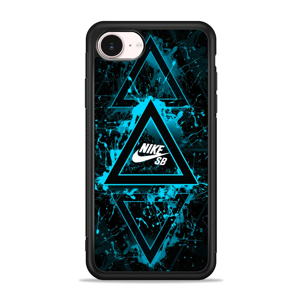 Nike Blue Paint Triangle iPhone 17e Case - Silicone Case