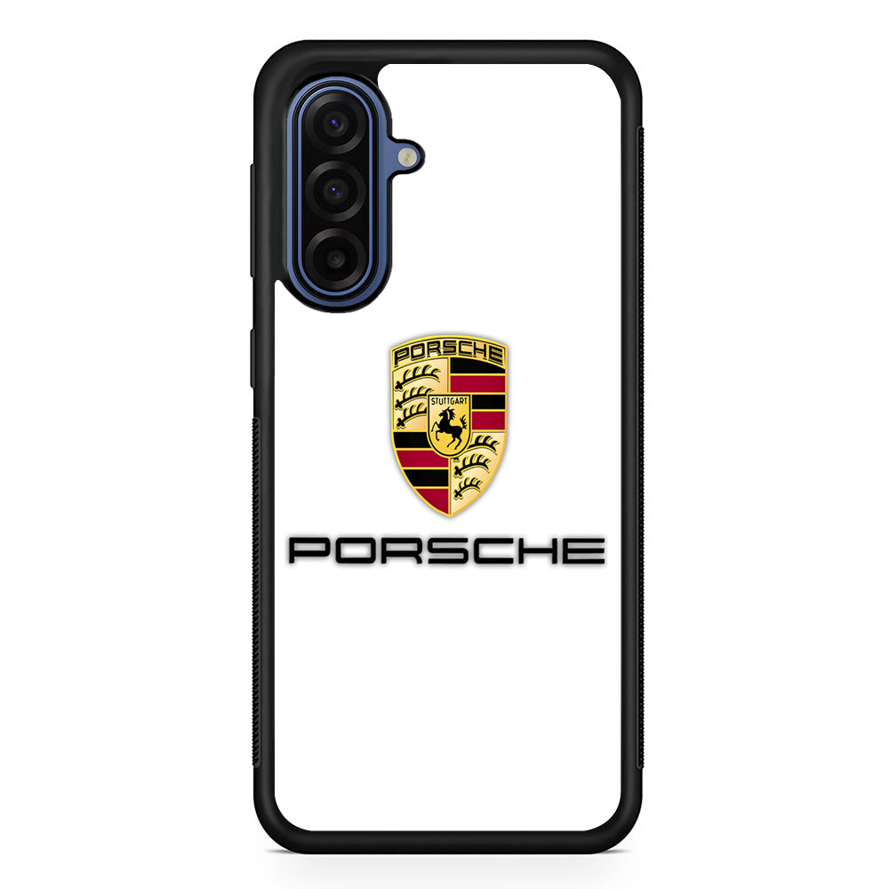 Porsche White Emblem Samsung Galaxy A17 Case | Samsung Galaxy A17 Protective Rubber Case