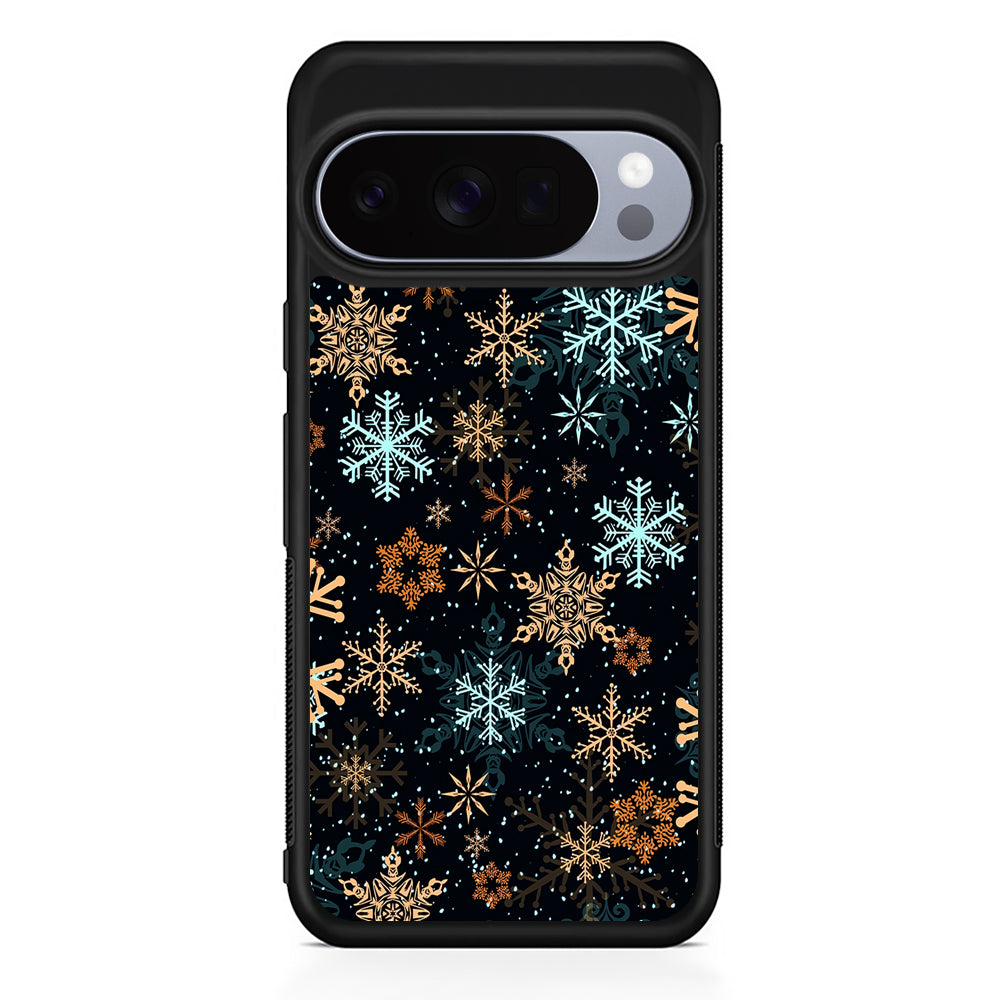 Snowflakes Winter Google Pixel 10 Pro Case | Google Pixel 10 Rubber Protective Case