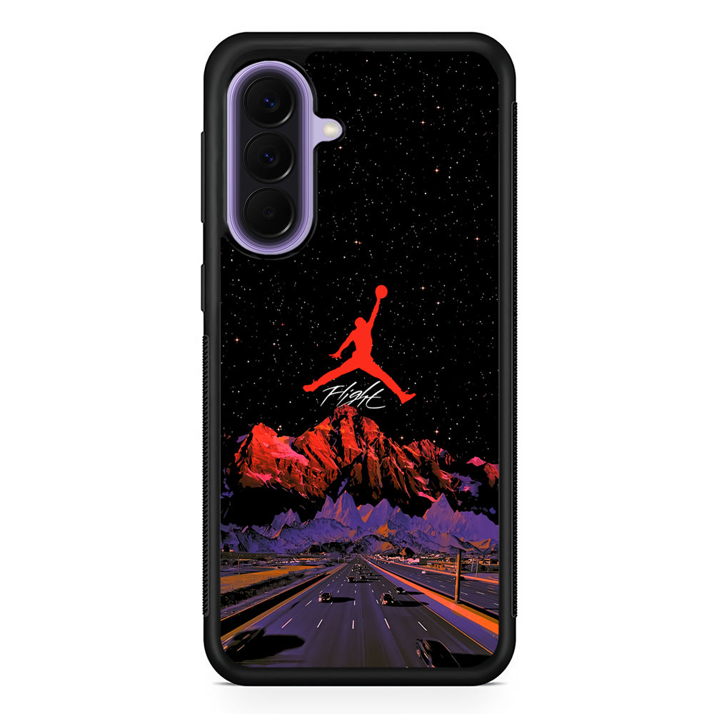 Air Jordan Night Road Landscape Samsung Galaxy A57 Case | Slim Samsung Galaxy A57 Rubber Case