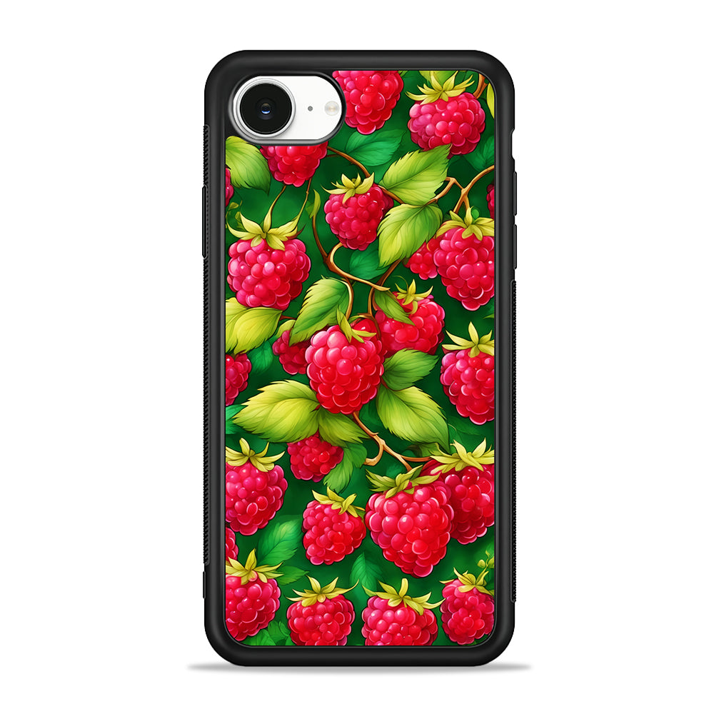 Raspberry Leaves and Berries iPhone 16e Case | Protective Phone Cover