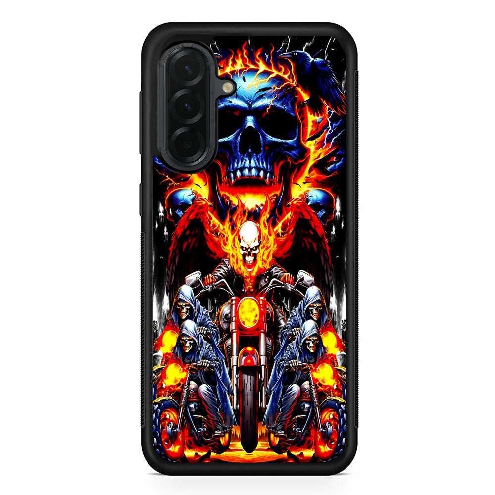 Ghost Rider and His Troops Samsung Galaxy A36 Case | Protective Rubber Cover