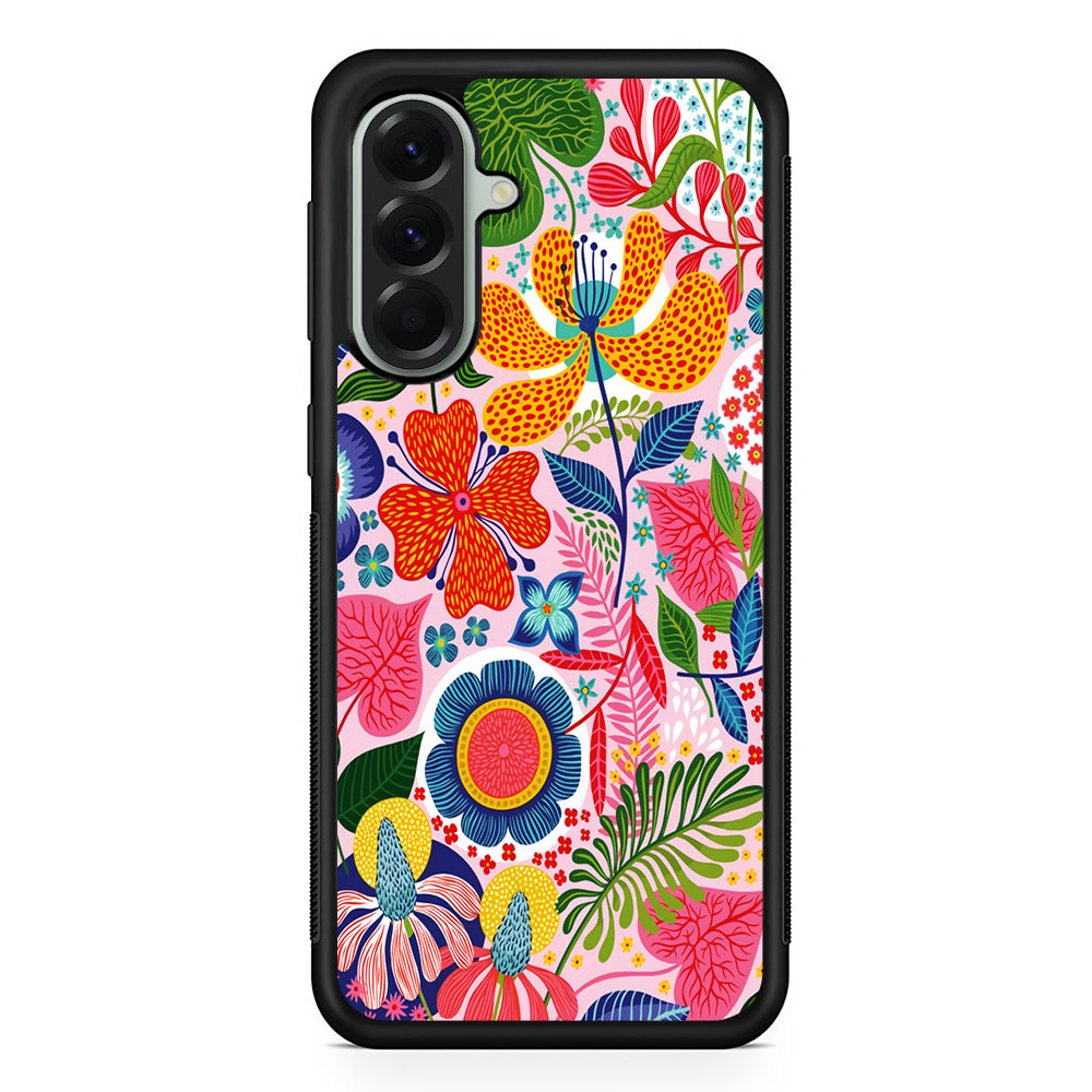 Exotic Floral Aesthetic Samsung Galaxy A56 Case | Samsung Galaxy A56 Protective Rubber Case