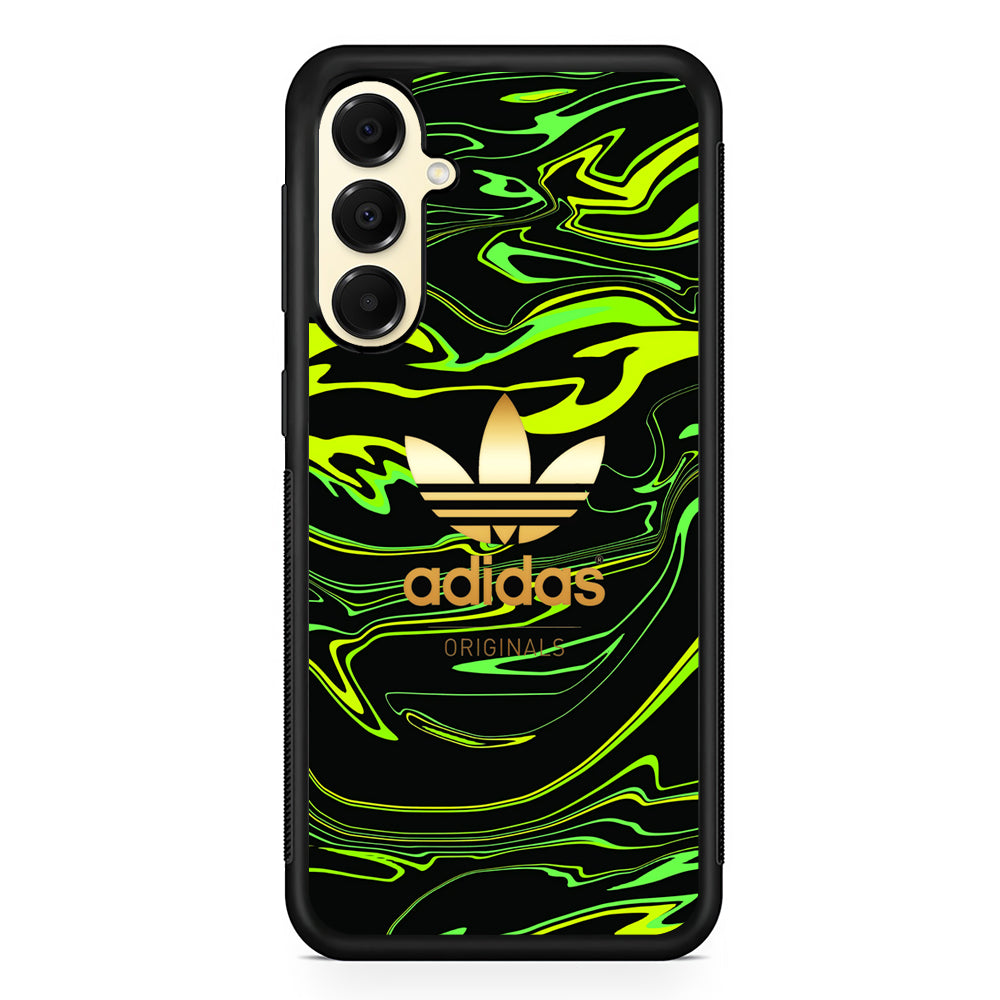 Adidas Green Moss Line Samsung Galaxy A16 Case | Slim Rubber Case for Samsung Galaxy A16