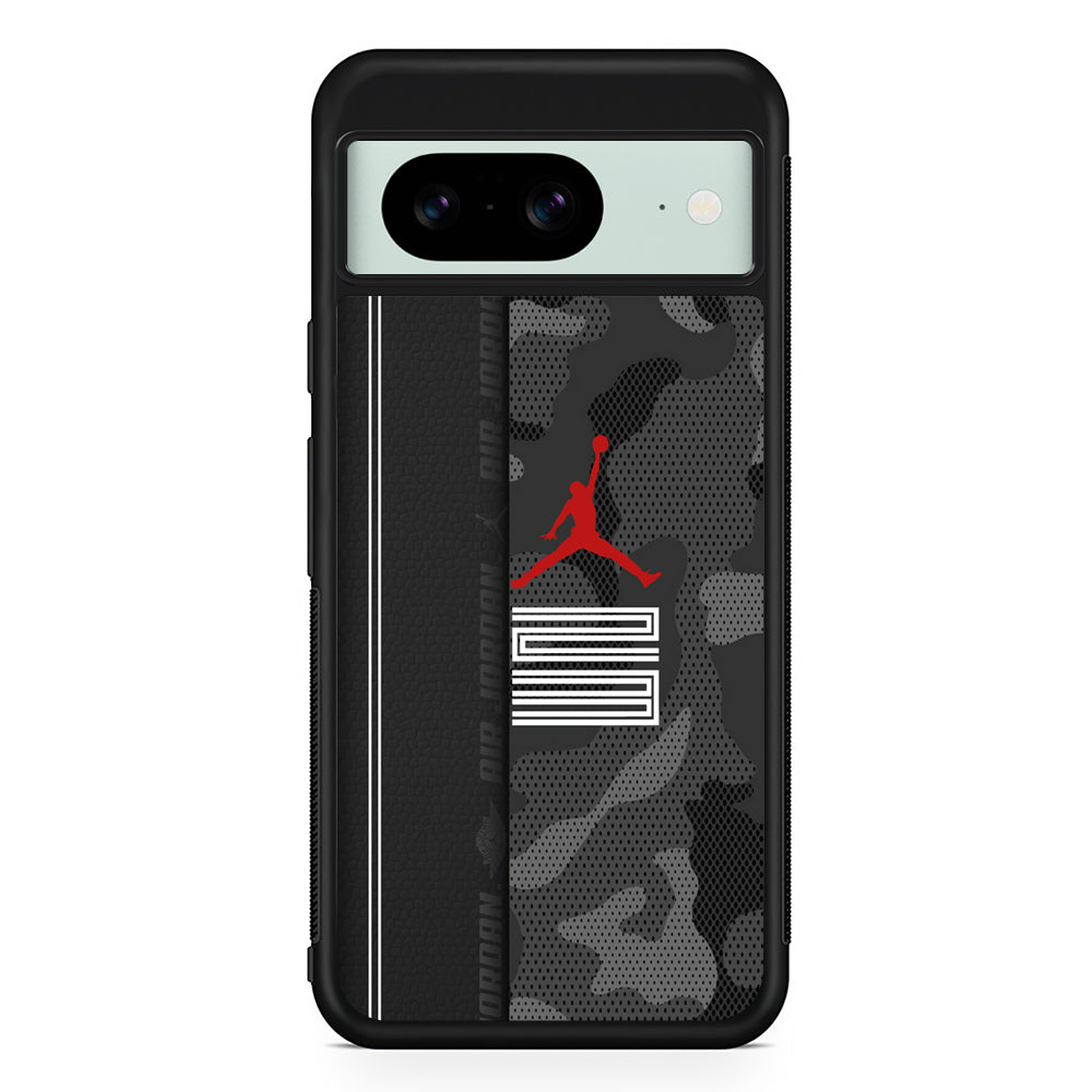 Air Jordan Emblem on Leather Google Pixel 8 Case | Durable Protective Cover for Google Pixel 8