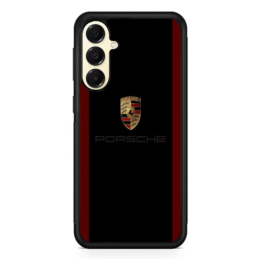 Porsche Logo Stripe Maroon Samsung Galaxy A16 Case | Custom Protective Samsung Galaxy A16 Case